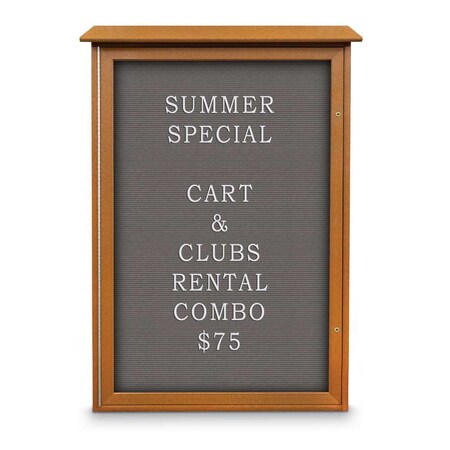 United Visual Products Outdoor Enclosed Combo Board, 72"x36", Gold Frame/Burgundy & Cloud UVCB7236ODG-BURGUN-CLOUD